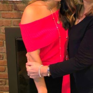 RED BCBG shirt off the shoulders